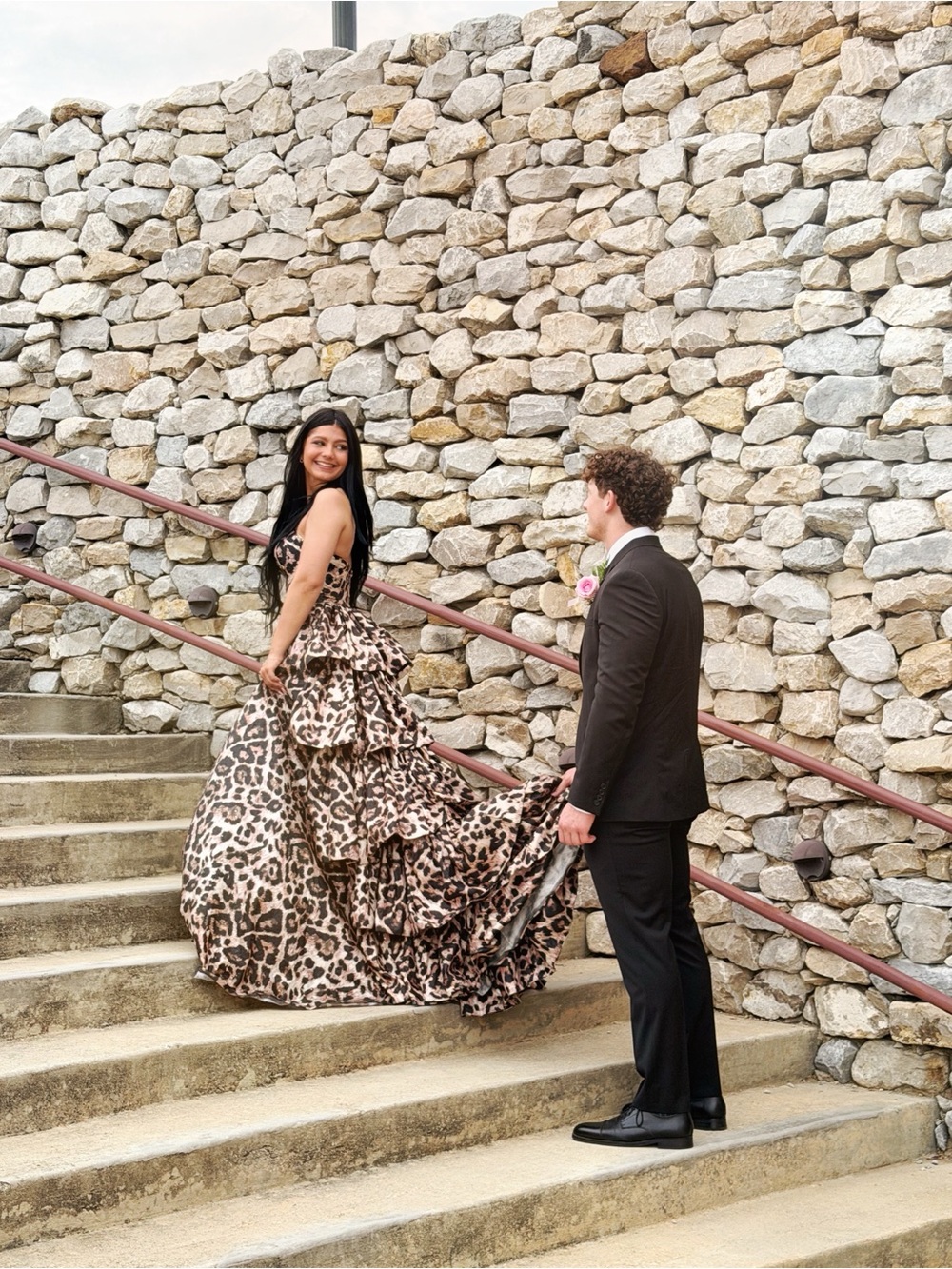 Leopard Print Ruffled Ball Gown